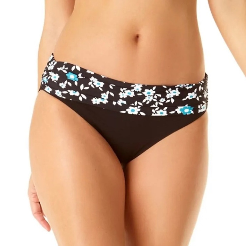 Anne Cole Fold Over Mid-Rise Bikini‎ Swim Bottom Beautiful Bunches Size XS
NWT